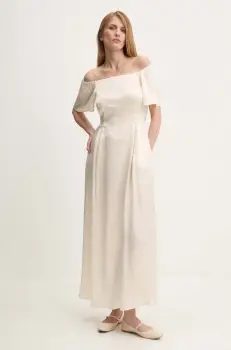 Answear Lab rochie culoarea bej, maxi, evazati imagine