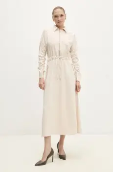 Answear Lab rochie culoarea bej, maxi, evazati imagine