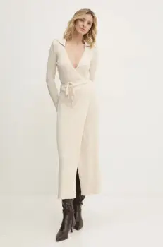 Answear Lab rochie culoarea bej, maxi, mulata imagine