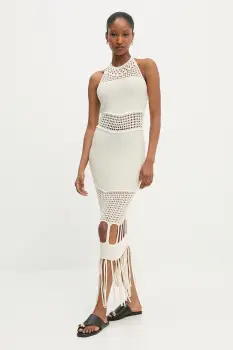 Answear Lab rochie culoarea bej, maxi, mulata imagine