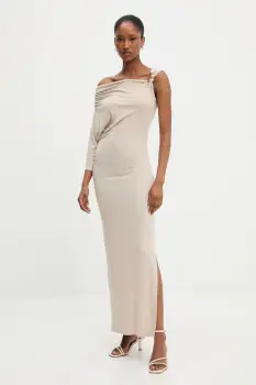 Answear Lab rochie culoarea bej, maxi, mulata imagine