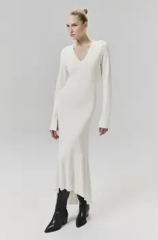 Answear Lab rochie culoarea bej, midi, drept imagine