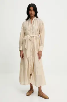 Answear Lab rochie culoarea bej, midi, evazati imagine