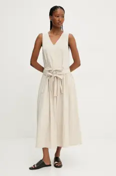 Answear Lab rochie culoarea bej, midi, evazati imagine