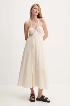 Answear Lab rochie culoarea bej, midi, evazati imagine