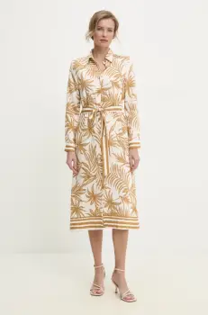 Answear Lab rochie culoarea bej, midi, evazati imagine