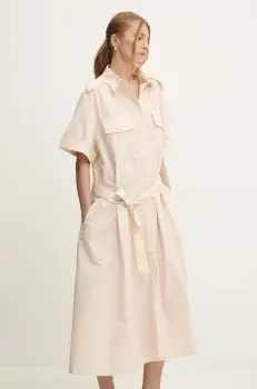 Answear Lab rochie culoarea bej, midi, oversize imagine