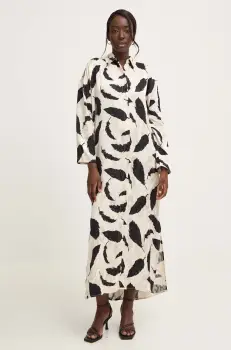 Answear Lab rochie culoarea bej, midi, oversize imagine