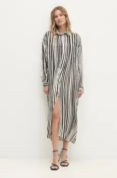 Answear Lab rochie culoarea bej, midi, oversize imagine