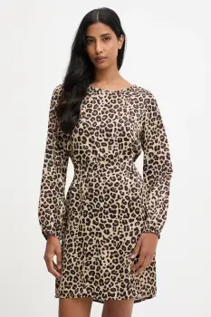 Answear.LAB rochie culoarea bej, mini, drept imagine