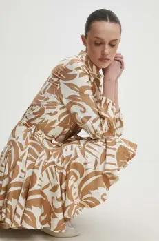 Answear Lab rochie culoarea bej, mini, evazati imagine