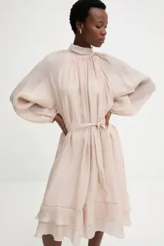 Answear.LAB rochie culoarea bej, mini, evazati imagine