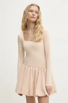 Answear Lab rochie culoarea bej, mini, evazati imagine