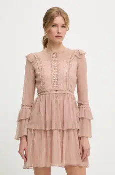 Answear Lab rochie culoarea bej, mini, evazati imagine