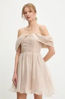 Answear Lab rochie culoarea bej, mini, evazati imagine