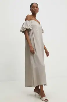 Answear Lab rochie culoarea bej, mini, evazati imagine