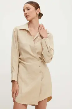 Answear Lab rochie culoarea bej, mini, evazati imagine