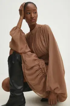 Answear Lab rochie culoarea bej, mini, evazati imagine