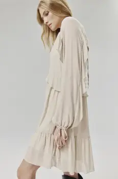 Answear Lab rochie culoarea bej, mini, evazati imagine