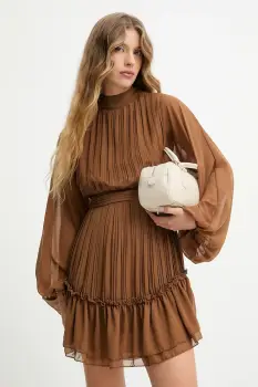 Answear.LAB rochie culoarea bej, mini, evazati imagine