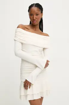 Answear Lab rochie culoarea bej, mini, evazati imagine