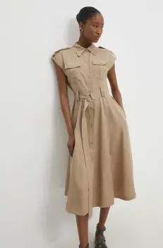 Answear Lab rochie culoarea bej, mini, evazati imagine