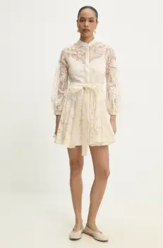 Answear Lab rochie culoarea bej, mini, evazati imagine