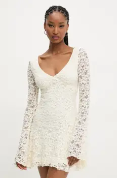 Answear Lab rochie culoarea bej, mini, evazati imagine