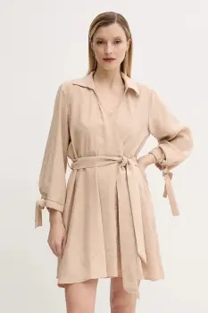 Answear Lab rochie culoarea bej, mini, evazati imagine