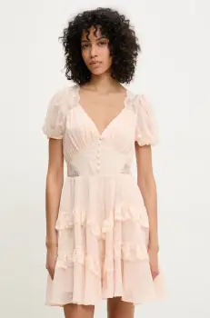 Answear Lab rochie culoarea bej, mini, evazati imagine