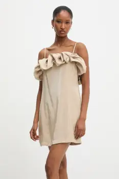 Answear Lab rochie culoarea bej, mini, mulata imagine