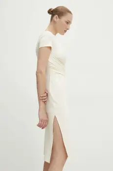 Answear Lab rochie culoarea bej, mini, mulata imagine