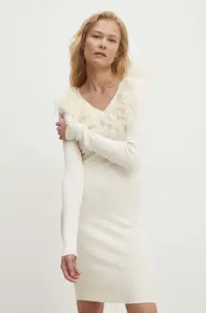 Answear Lab rochie culoarea bej, mini, mulata imagine