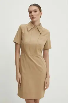 Answear Lab rochie culoarea bej, mini, mulata imagine