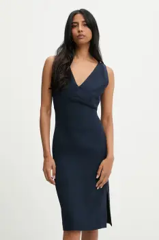 Answear Lab rochie culoarea bleumarin, mini, evazata imagine