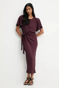 Answear.LAB rochie culoarea bordo, maxi, evazati imagine