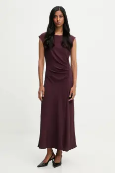 Answear.LAB rochie culoarea bordo, maxi, evazati imagine
