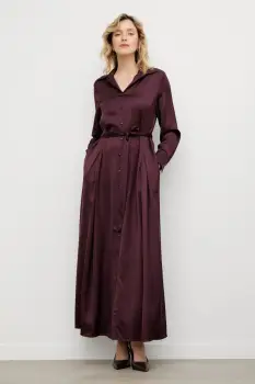 Answear.LAB rochie culoarea bordo, maxi, evazati imagine