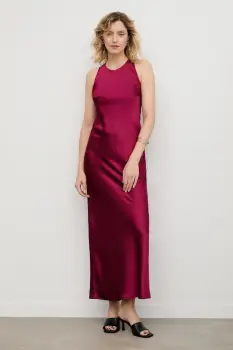 Answear.LAB rochie culoarea bordo, maxi, evazati imagine