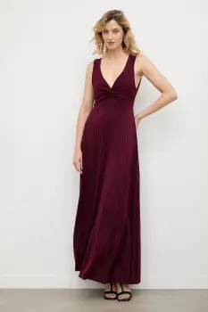 Answear.LAB rochie culoarea bordo, maxi, evazati imagine