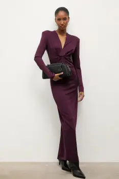 Answear.LAB rochie culoarea bordo, maxi, mulata imagine