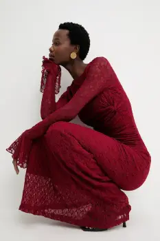 Answear.LAB rochie culoarea bordo, maxi, mulata imagine