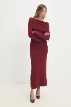 Answear Lab rochie culoarea bordo, maxi, mulata imagine