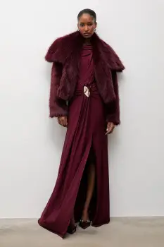 Answear.LAB rochie culoarea bordo, maxi, mulata imagine