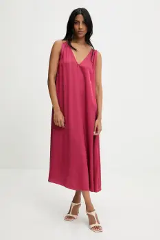 Answear Lab rochie culoarea bordo, midi, drept imagine