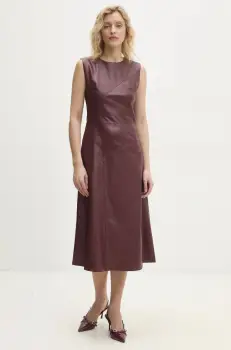 Answear Lab rochie culoarea bordo, midi, evazati imagine