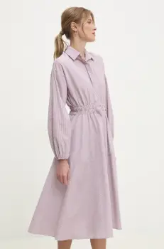 Answear Lab rochie culoarea bordo, midi, evazati imagine