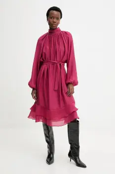 Answear.LAB rochie culoarea bordo, mini, evazati imagine