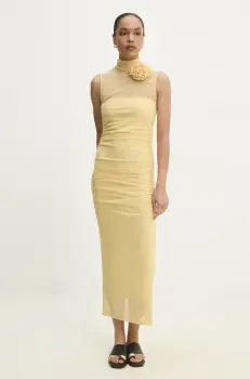 Answear Lab rochie culoarea galben, maxi, mulata imagine