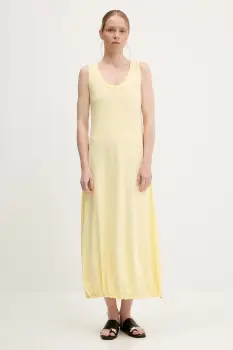 Answear Lab rochie culoarea galben, midi, drept imagine